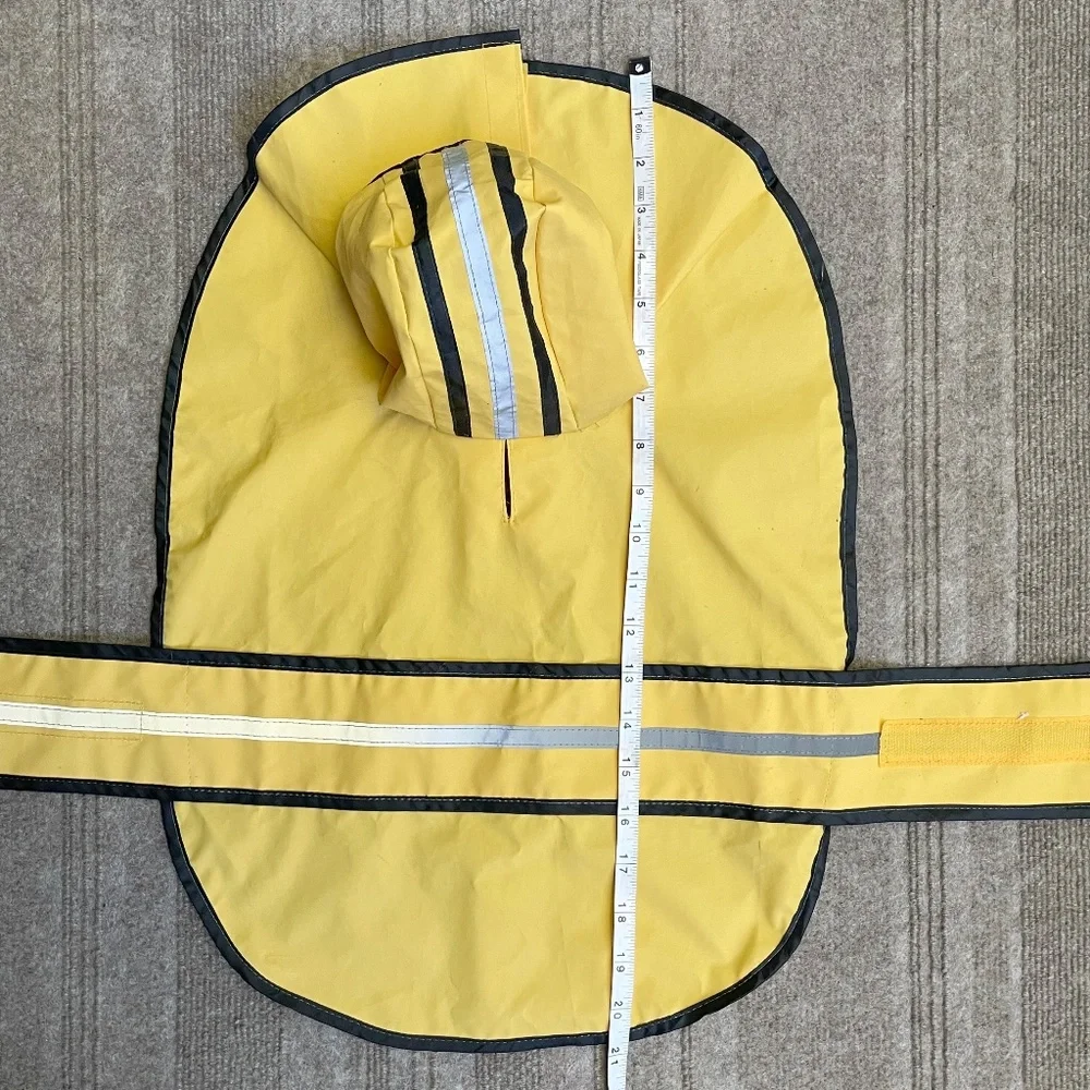 Yellow & Black Raincoat With Reflective for Dogs In Size Medium - Picture 7 of 9